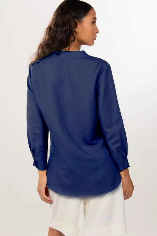 Navy Blue Cambric Shirt