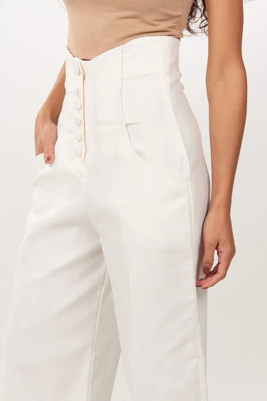 Calça Alfaiataria de Sarja Branca