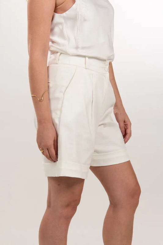 Bermuda Alfaiataria Sarja Off White