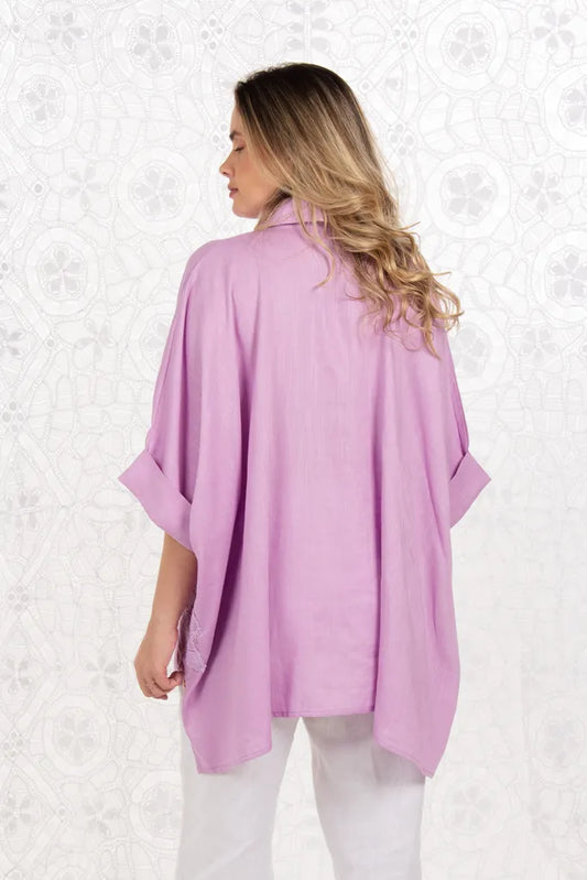 Bata Over Linho Lavanda Renascença