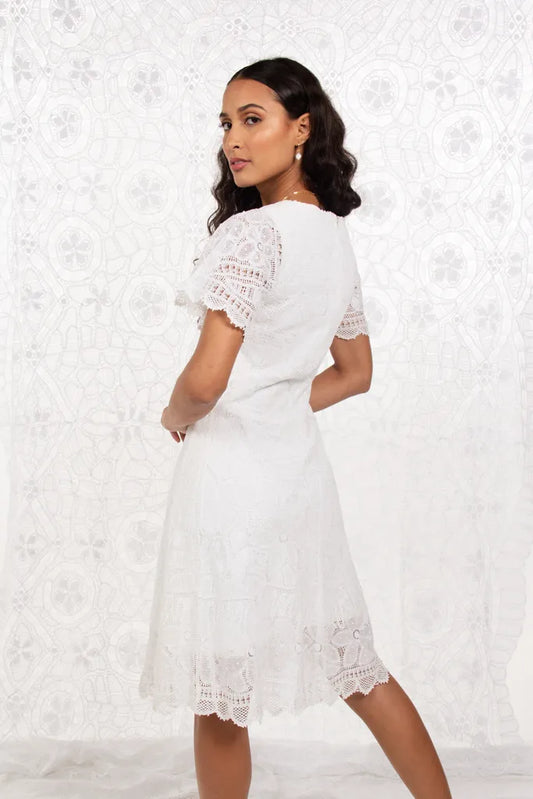 Vestido Renda Renascença Branca