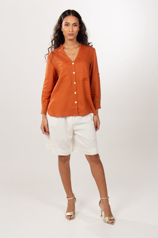 Camisa Cambraia Terracota